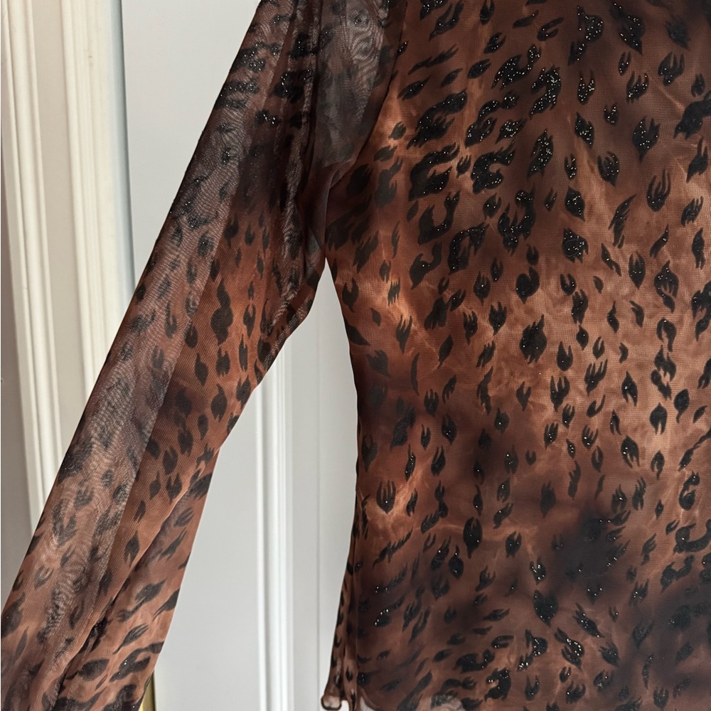Leopard Print Sheer Top - Picture 3 of 5